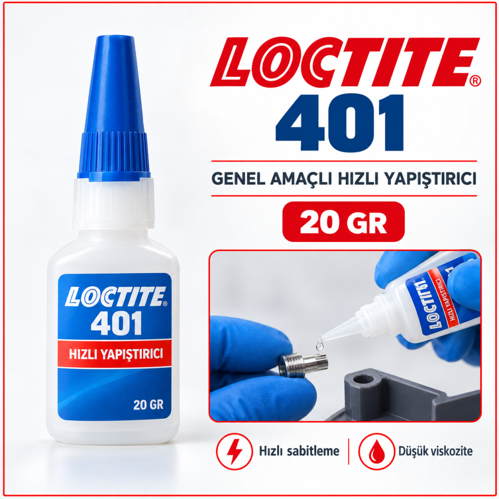 LOCTITE 401 Genel Amaçlı  Hızlı Yapıştırıcı 20 Gr