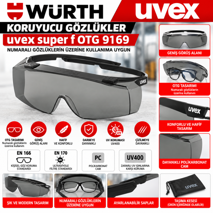 Würth Koruyucu gözlükler uvex Super f OTG 9169