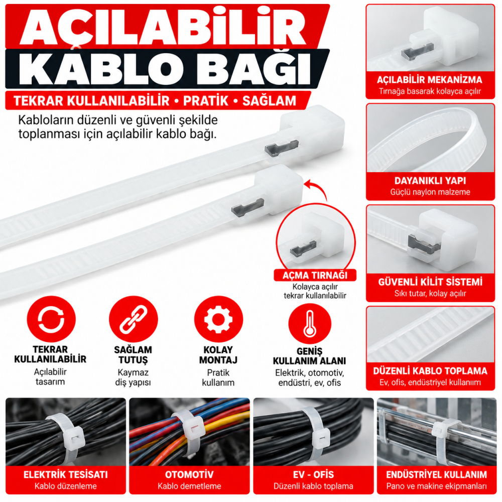 Açılabilir Kablo Bağı
