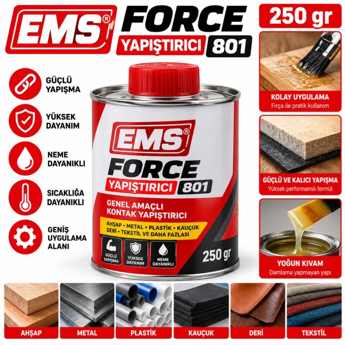 EMS  FORCE YAPIŞTIRICI 801 250 gr