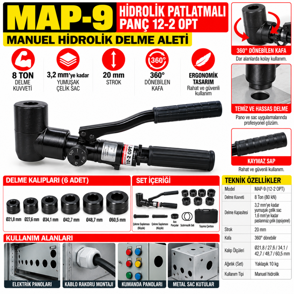 MAP-9 HİDROLİK PATLATMALI PANÇ 12-2 OPT