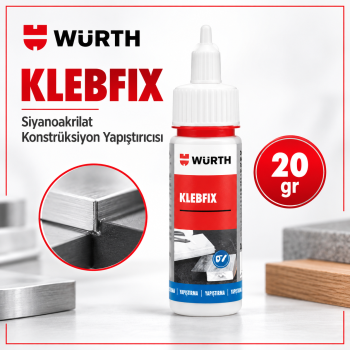 Würth KLEBFIX Siyanakrilat Konstrüksiyon yapıştırıcısı 20 gr