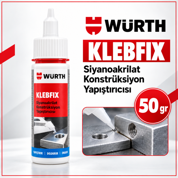 Würth KLEBFIX Siyanakrilat Konstrüksiyon yapıştırıcısı 50 gr