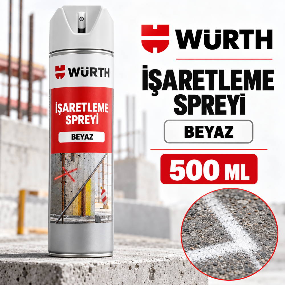 WÜRTH İŞARETLEME SPREYİ BEYAZ 500ML