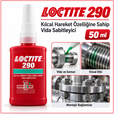 LOCTITE 290 Kılcal Hareket Özelliğine Sahip Vida Sabitleyici 50 Ml