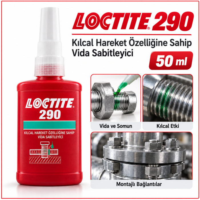 LOCTITE 290 Kılcal Hareket Özelliğine Sahip Vida Sabitleyici 50 Ml