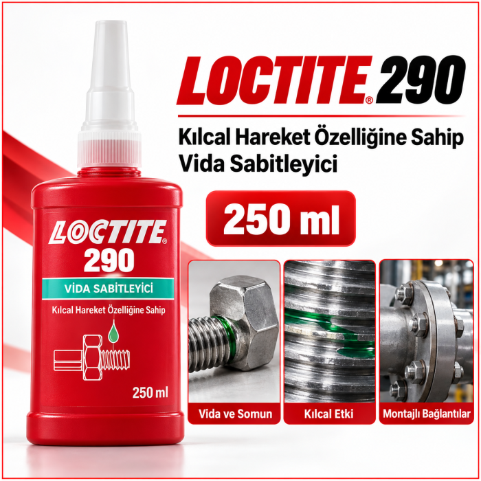 LOCTITE 290 Kılcal Hareket Özelliğine Sahip Vida Sabitleyici 250 Ml