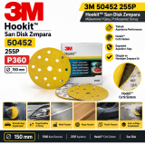 3m 50452 255P Hookit P360 Sarı Disk Zımpara 150MM