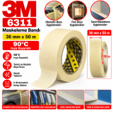 3m 6311 Maskeleme Bandı 36MMX50M 90c Isıya Dayanıklı
