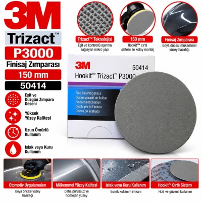 3m Trizact P3000 150MM Finisaj Zımparası 50414