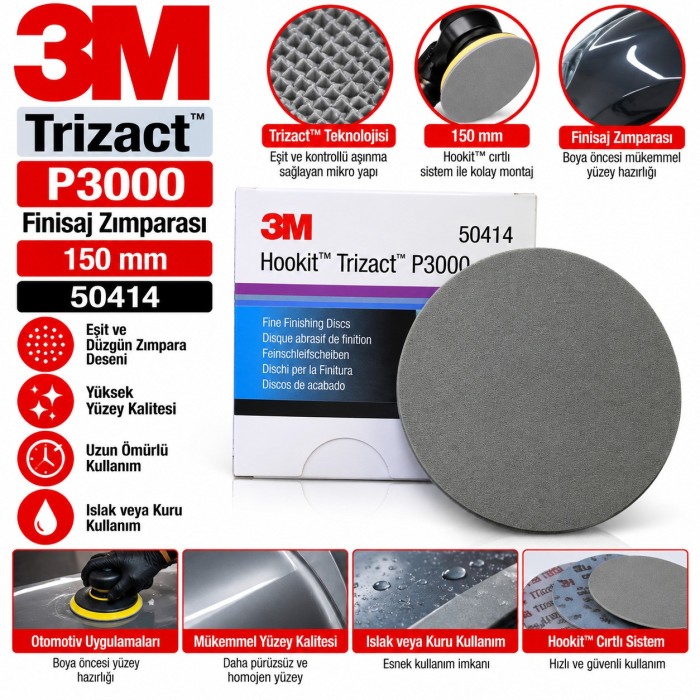 3m Trizact P3000 150MM Finisaj Zımparası 50414
