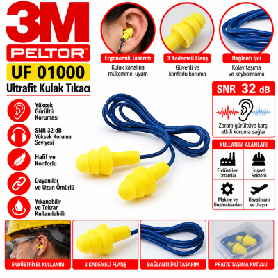 3m Pel UF 01000 Ultrafit Kulak Tıkacı