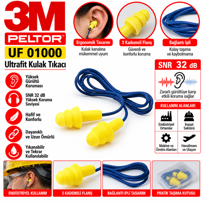 3m Pel UF 01000 Ultrafit Kulak Tıkacı