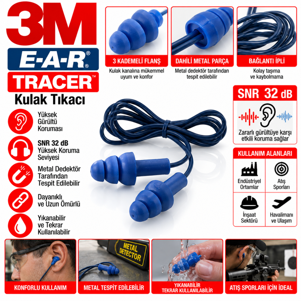 3M EAR TRACER KULAK TIKACI ATIŞ KULAKLIĞI