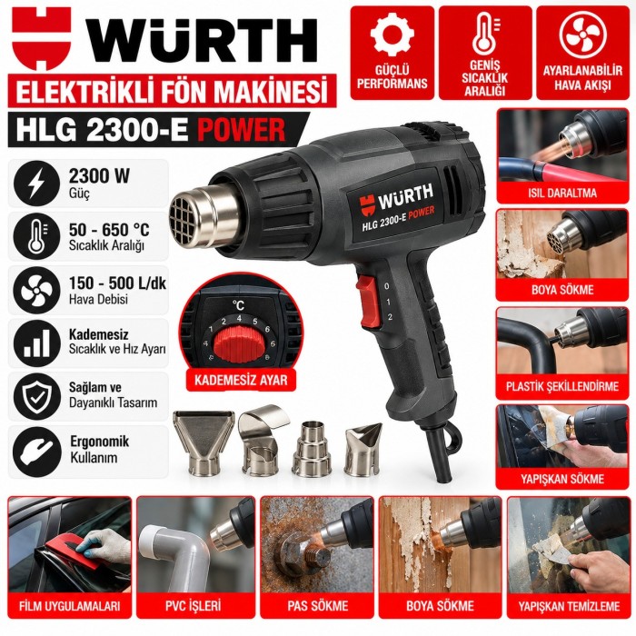 Würth Elektrikli fön makinesi HLG 2300-E POWER