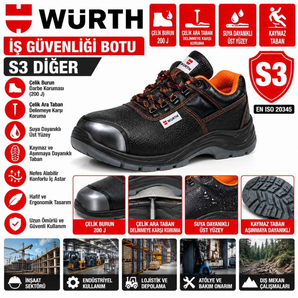 Würth İş güvenliği botu S3 diğer