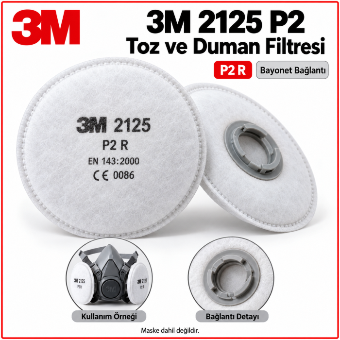 3M 2125 P2 Toz ve Duman Filtresi