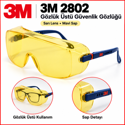 3M 2802 Gözlük Üstü Güvenlik Gözlüğü
