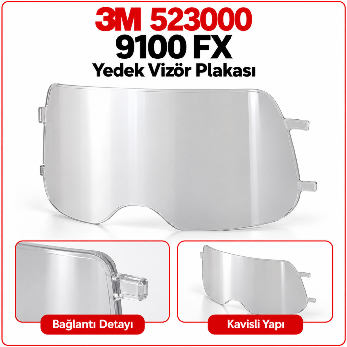 3M 523000 9100 FX Yedek Vizör Plakası