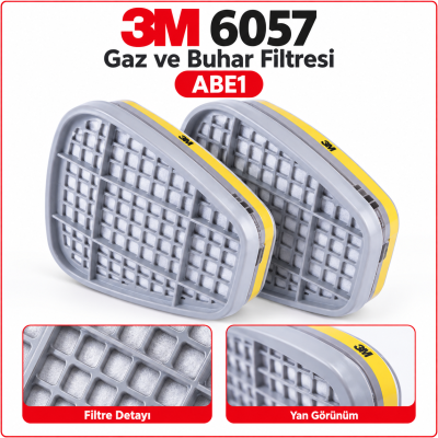 3M 6057 ABE1 Gaz ve Buhar Filtresi