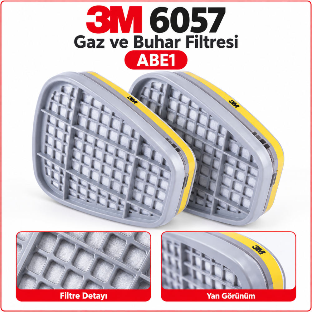 3M 6057 ABE1 Gaz ve Buhar Filtresi