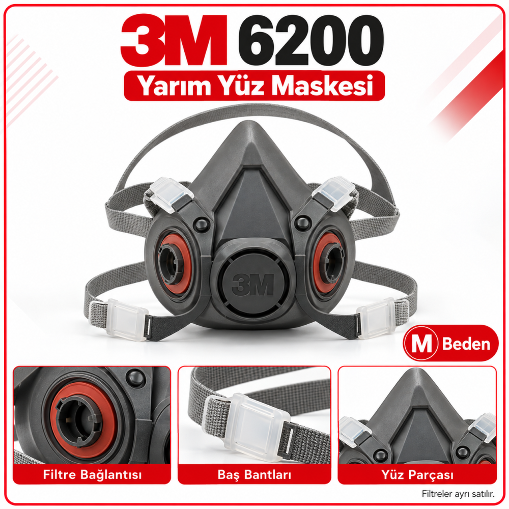 3M 6200 Yarım Yüz Maskesi