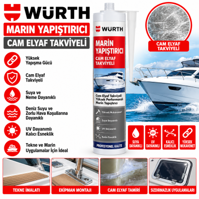 Würth Marin yapıştırıcı Cam elyaf takviyeli