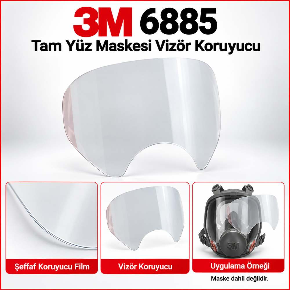 3M 6885 Tam Yüz Maskesi Vizör Koruyucu