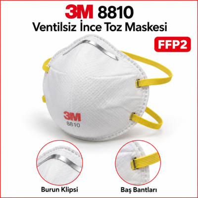 3M 8810 Ventilsiz İnce Toz Maskesi FFP2