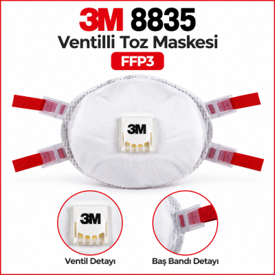 3M 8835 Ventilli Toz Maskesi FFP3