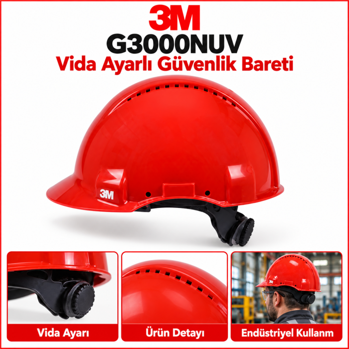3M G3000NUV Vida Ayarlı Güvenlik Bareti