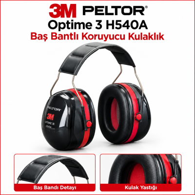 3M PELTOR Optime 3 H540A Baş Bantlı Kulaklık