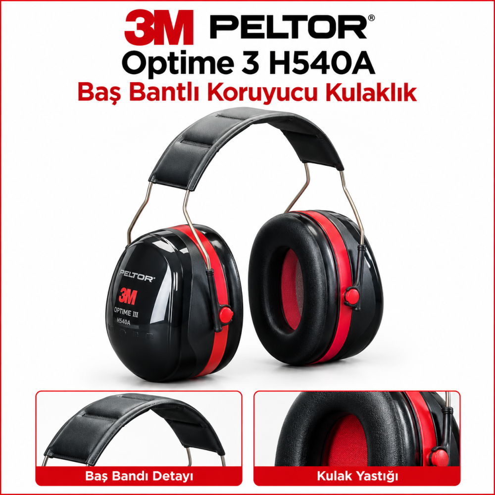 3M PELTOR Optime 3 H540A Baş Bantlı Kulaklık