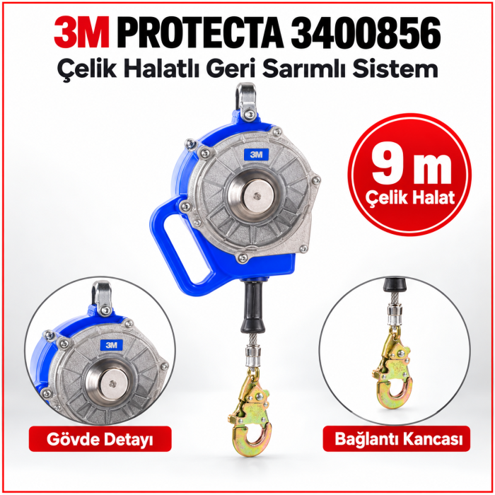 3M Protecta 3400856 Çelik 9m Geri Sarımlı Sistem
