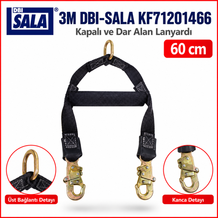 3M Protecta DBI-SALA KF71201466 60 cm Kapalı Ve Dar Alan Lanyardı