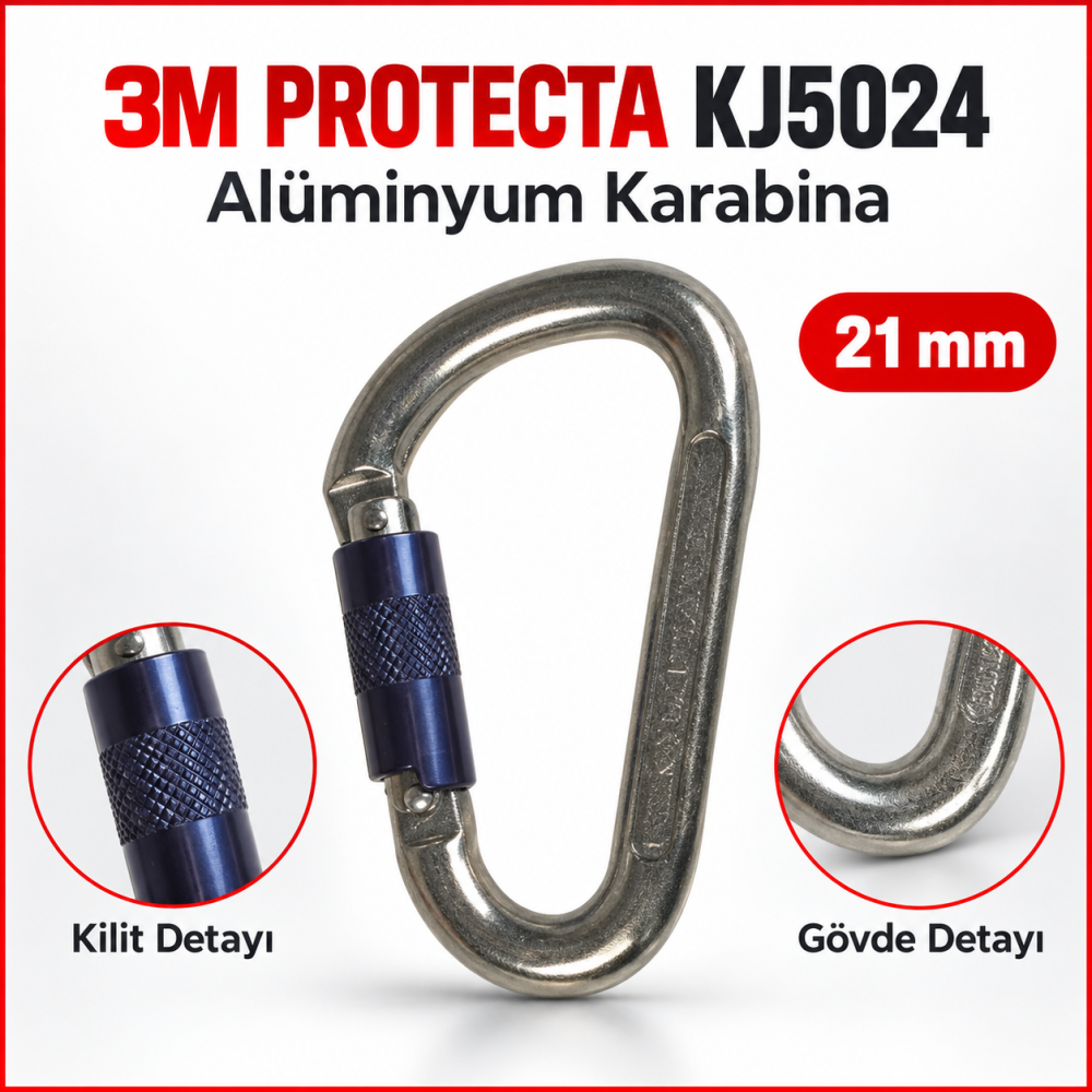 3M Protecta KJ5024 21mm Alüminyum Karabina