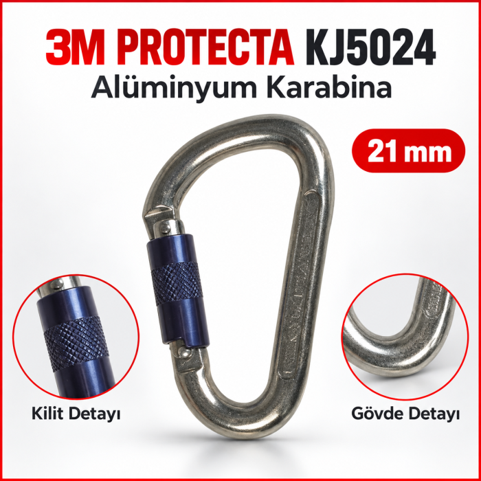 3M Protecta KJ5024 21mm Alüminyum Karabina