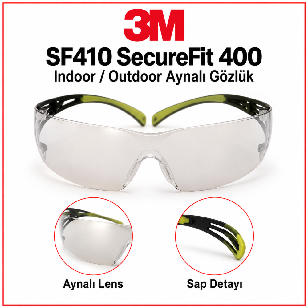 3M SF410 SecureFit 400 Indoor  Outdoor Aynalı Gözlük