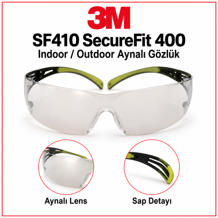 3M SF410 SecureFit 400 Indoor  Outdoor Aynalı Gözlük