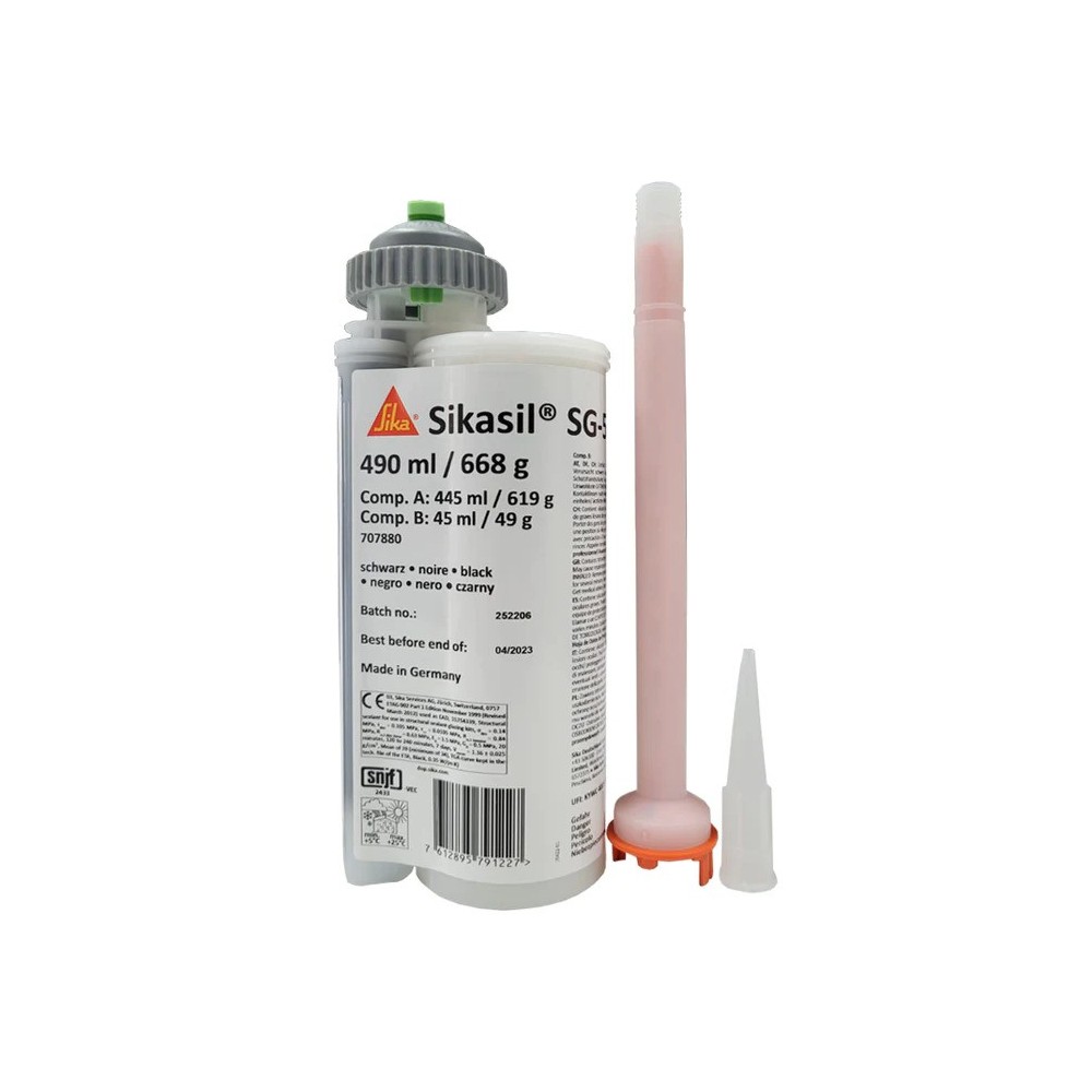 Sikasil SG-500 Yüksek Performanslı İki Bileşenli Cam Yapıştırma Silikonu 490 ml 1 Koli8 adet